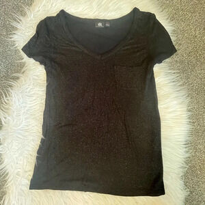 Rock & Republic black and gold short sleeve shirt XS